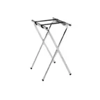 image of Thunder Group SLTS002 Folding Tray Stand, Double Bar, 24" Height, Chrome Tubing, Silver Frame, Black Nylon Straps (2)