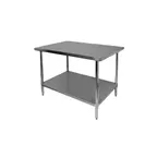 image of Thunder Group SLWT42436F 36" Open Base Work Table w/ Undershelf - Without Backsplash / 18 Gauge Top