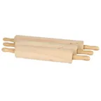 image of Thunder Group WDRNP018 Rolling Pin, 18", 3-1/4" Dia. Barrel, Contoured Handles
