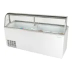 image of Turbo Air TIDC-91W-N 89" Ice Cream Dipping Cabinet w/ Curved Sneeze Guard