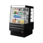 image of Turbo Air TIOM-36SB-N 39"  Island Display Square Refrigerated Merchandiser in Black, (3+3) 6 Shelves