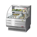 image of Turbo Air TOM-30LS-N 28" Horizontal Open Air Merchandiser, Stainless Steel, Self-Contained, 1 Shelf
