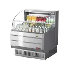 image of Turbo Air TOM-30SS-N 28" Horizontal Open Display Merchandiser, Stainless Steel, Self-Contained, 3 Shelves