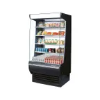 image of Turbo Air TOM-36DXB-N 36" Extra Deep Vertical Open Air Merchandiser in Black, Self-Contained, 4 Shelves, Glass Sides, 17.1 cu. ft.
