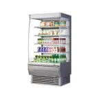 image of Turbo Air TOM-36DXS-N 36" Extra Deep Vertical Open Air Merchandiser, Stainless Steel, Self-Contained, 4 Shelves, Glass Sides, 17.1 cu. ft.