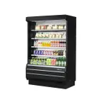 image of Turbo Air TOM-50B-SP(-A)-N 50" Vertical Open Air Merchandiser in Black, Self-Contained, 4 Shelves