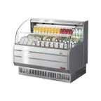 image of Turbo Air TOM-50SS-N 50" Horizontal Open Air Merchandiser, Stainless Steel, Self-Contained, 3 Shelves