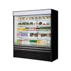 image of Turbo Air TOM-72EB-N 72" Vertical Open Air Merchandiser in Black, Self-Contained, 4 Shelves, 37.1 cu ft.