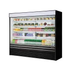 image of Turbo Air TOM-96EB-N 92" Vertical Open Air Merchandiser in Black, Self-Contained, 4 Shelves
