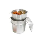 image of Town 34416SDP Clam Steamer Set, 16" Dia, 7/8" Perforations, 2 Steamers, Water Pan, Cover, Set