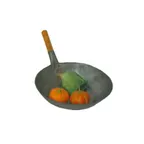 image of Town 34704 - 14" Flat-Bottom Mandarin Wok, Steel, 1 Handle, Induction Ready