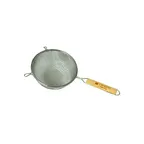image of Town 42406S Double Mesh Strainer, 6-1/4" Dia. Bowl, Coarse & Fine, 18/8 Stainless Steel, Wood Handle