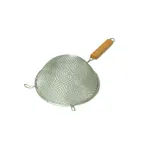 image of Town 42408S/DZ Strainer – 8" Bowl, Double Mesh Fine/Coarse, 6-1/4" Wood Handle, 18/8 SS – 1 Dozen