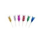 image of Town 51805 Cocktail Food Pick, 6-1/4"L, Curly Foil Frill Top, Wooden Stem, Assorted Colors - Pack