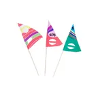 image of Town 51809/CS Cocktail Food Pick - 7" Sail Pick with Wooden Stem, Assorted Colors - Case