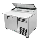 image of True TPP-AT-44-HC 44" Refrigerated Pizza Prep Table w/ 1 Door, (6) 1/3 Pans