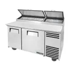 image of True TPP-AT-60-HC 60" Refrigerated Pizza Prep Table w/ 2 Doors, (8) 1/3 Pans