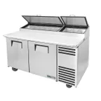 image of True TPP-AT-67-HC 67" Refrigerated Pizza Prep Table w/ 2 Doors, (9) 1/3 Pans