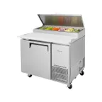 image of Turbo Air TPR-44SD-N 44" 1 Door Refrigerated Pizza Prep Table, 6 Condiment Pan, 14 cu. ft.