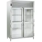 image of Traulsen AHT226WUT-HHG 58" 2-Section Reach-In Refrigerator w/ 4 Glass Half-Doors, Top Mount, 40.57 cu. ft.