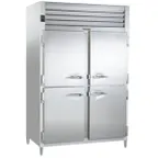 image of Traulsen AHT226WUT-HHS 58" 2-Section Reach-In Refrigerator w/ 4 Solid Half-Doors, Top Mount, 36.69 cu. ft.