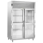 image of Traulsen AHT232DUT-HHG 48" 2-Section Reach-In Refrigerator w/ 4 Glass Half-Doors, Top Mount, 42,5 cu. ft.