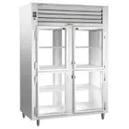 image of Traulsen AHT232NPUT-HHG 52" 2-Section Pass-Thru Refrigerator w/ 8 Half Glass Doors, Top Mount, 50.63 cu. ft.