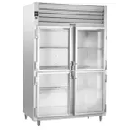 image of Traulsen AHT232WUT-HHG 58" 2-Section Reach-In Refrigerator w/ 4 Glass Half-Doors, Top Mount, 51.4 cu. ft.