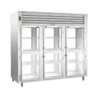 image of Traulsen AHT332NP-HHG 76" 3-Section Pass-Thru Refrigerator w/ 12 Half Glass Doors, Remote, 76 cu. ft.