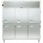 image of Traulsen AHT332NPUT-HHS 76" 3-Section Pass-Thru Refrigerator w/ 12 Half Solid Doors, Top Mount, 73.6 cu. ft.
