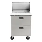 image of Traulsen C Series CLPT-2708-DW 27" 1-Section Sandwich / Salad Prep Table w/ 2 Drawers, 8 pans
