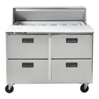 image of Traulsen C Series CLPT-4812-DW 48" 2-Section Sandwich / Salad Prep Table w/ 4 Drawers, 12 pans
