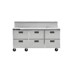 image of Traulsen C Series CLPT-7230-DW 72" Mega Top Sandwich Prep Table w/ 6 Drawers, 30 pans