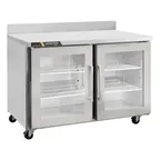image of Traulsen C Series CLUC-36R-GD-WTLL 36" 2-Section Worktop Refrigerator w/ 2 Glass Doors