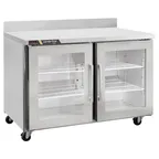 image of Traulsen C Series CLUC-48R-GD-WTLL 48" 2-Section Worktop Refrigerator w/ 2 Glass Doors