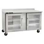 image of Traulsen C Series CLUC-60R-GD-WTLR 60" 2-Section Worktop Refrigerator w/ 2 Glass Doors