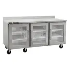 image of Traulsen C Series CLUC-72R-GD-WTLLL 72" 3-Section Worktop Refrigerator w/ 3 Glass Doors