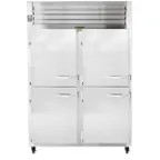 image of Traulsen G20003 52" 2-Section Reach-In Refrigerator w/ 4 Solid Half-Doors (hinged left/left), Top Mount, 46 cu. ft.