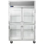 image of Traulsen G21000 52" 2-Section Reach-In Refrigerator w/ 4 Glass Half-Doors (hinged left/right), Top Mount, 46.5 cu. ft.