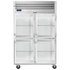 image of Traulsen G21002 52" 2-Section Reach-In Refrigerator w/ 4 Glass Half-Doors (hinged right/right), Top Mount, 46.5 cu. ft.
