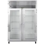 image of Traulsen G21010 52" 2-Section Reach-In Refrigerator w/ 2 Glass Doors (hinged left/right), Top Mount, 46.9 cu. ft.