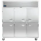 image of Traulsen G30001-032 76" Reach-In Refrigerator w/ 6 Solid Half-Doors (hinged left/left/right), Top Mount, 69 cu. ft.