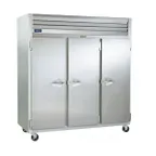 image of Traulsen G3001 76" Three Section Reach-In Refrigerator w/ 3 Solid Doors, Top Mount, 69.3 cu. ft.