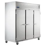 image of Traulsen G30010-032 76" 3-Section Reach-In Refrigerator w/ 3 Solid Doors (hinged left/right/right), Top Mount, 69.3 cu. ft.