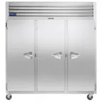 image of Traulsen G30011-032 76" 3-Section Reach-In Refrigerator w/ 3 Solid Doors (hinged left/left/right), Top Mount, 69.3 cu. ft.