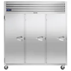 image of Traulsen G30013-032 76" Three Section Reach-In Refrigerator w/ 3 Solid Doors (hinged left/left/left), Top Mount, 69.3 cu. ft.