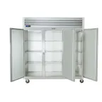 image of Traulsen G3101- 76" Three Section Reach-In Freezer w/ 3 Full Solid Doors, Top Mounted, 69 cu. ft.