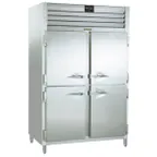 image of Traulsen RDT232DUT-HHS 48" 2-Section Reach-In Refrigerator/Freezer Combo w/ 4 Half Solid Doors, All Stainless Steel