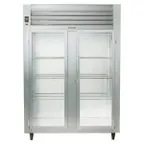 image of Traulsen RHF232WP-FHG Two Section Pass-Thru Heated Cabinet with Full Height Glass Doors, 55.8 Cu. Ft. 