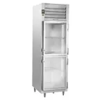 image of Traulsen RHT132DUT-HHG 24" 1-Section Reach-In Refrigerator w/ 2 Glass Half-Doors, Top Mount, 19.17 cu. ft.